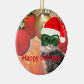 Kerstmis op kerstbal achtergrond keramisch ornament (Rechts)