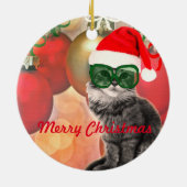 Kerstmis op kerstbal achtergrond keramisch ornament (Achterkant)