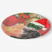 Kerstmis op kerstbal achtergrond papieren bordje (Gekanteld)