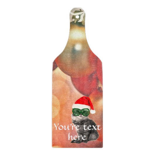 Kerstmis op kerstbal achtergrond snijplank (Voorkant)