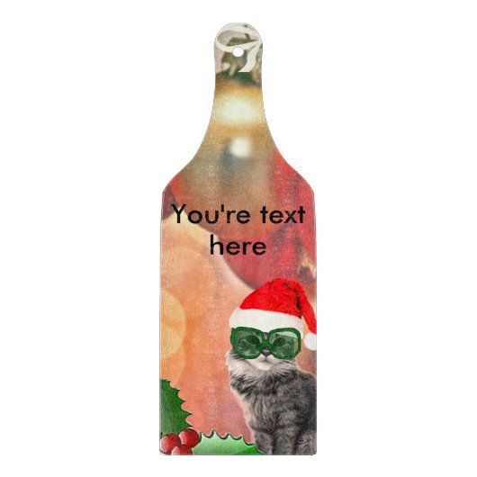 Kerstmis op kerstbal achtergrond snijplank (Voorkant)