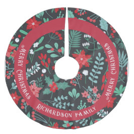 Kerstmis op maat familienaam bloem patroon kerstboom rok