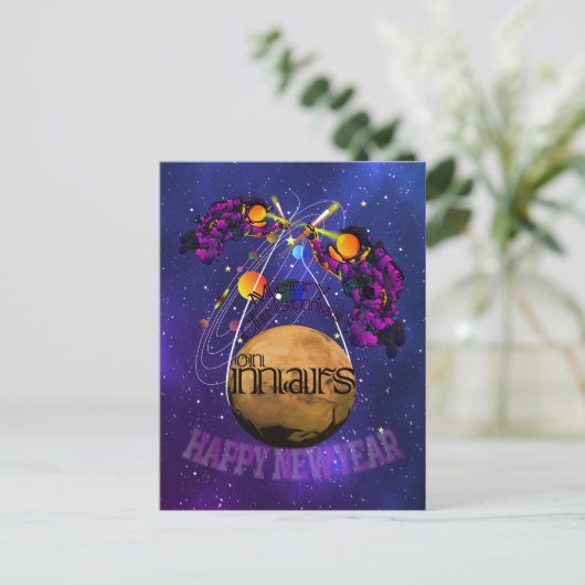 Kerstmis op MARS Briefkaart (Staand voorkant)