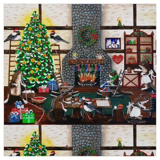 Kerstmis op Ms Elizabeth's Cabin Stof (Swatch)