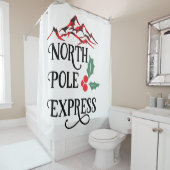 Kerstmis op Noordpool Douchegordijn (In situ)