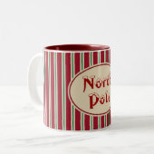 Kerstmis op Noordpool Tweekleurige Koffiemok (Voorkant links)