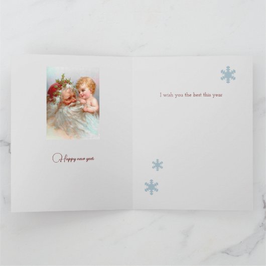 Kerstmis op oude manier met Kerstman  Kaart (Binnen)