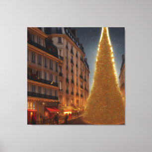 Kerstmis op Paris Street Print