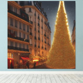 Kerstmis op Paris Street Print (Insitu (Houten vloer))