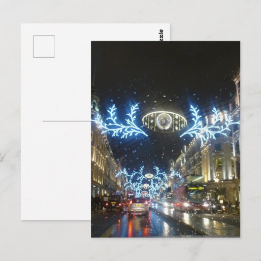 Kerstmis op Regent Street, Londen Briefkaart (Voorkant / Achterkant)