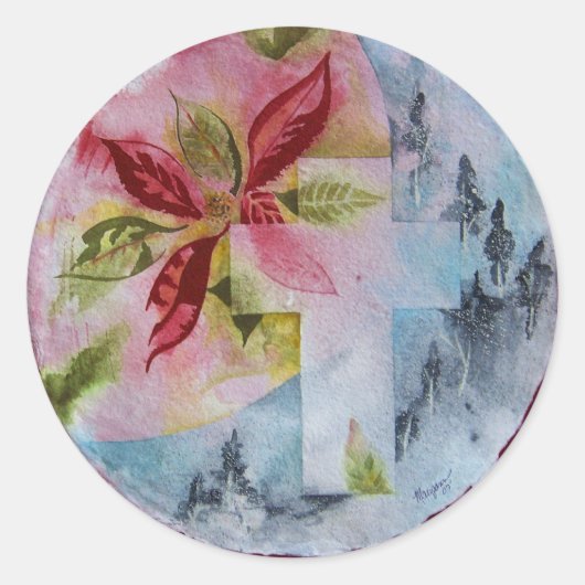 Kerstmis op Rode Sticker (Voorkant)