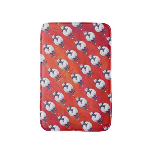 Kerstmis op rood badmat (Voorkant Verticaal)