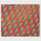 Kerstmis op rood cadeaupapier (Vlak)