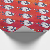 Kerstmis op rood cadeaupapier (Hoek)