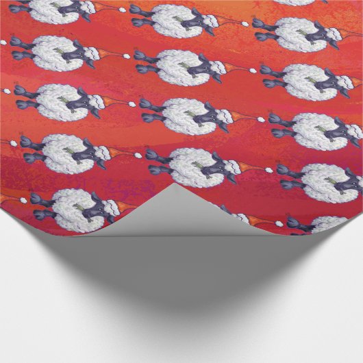 Kerstmis op rood cadeaupapier (Hoek)