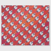 Kerstmis op rood cadeaupapier (Vlak)