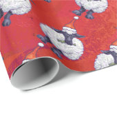 Kerstmis op rood cadeaupapier (Rol Hoek)