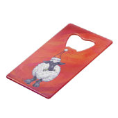 Kerstmis op rood creditkaart flessenopener (Voorkant Gekanteld)