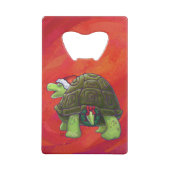 Kerstmis op rood creditkaart flessenopener (Achterkant)