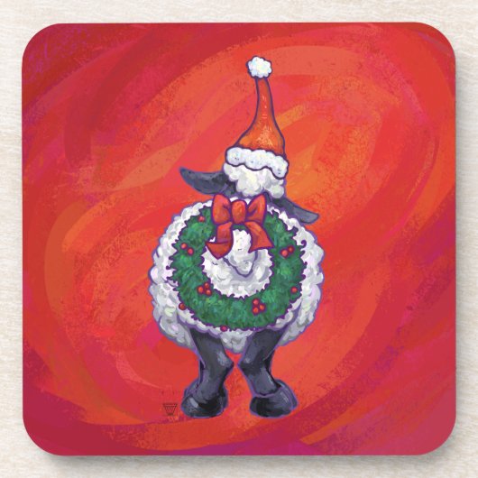 Kerstmis op rood drankjes onderzetter (Voorkant)