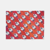 Kerstmis op rood fleece deken (Voorkant (Horizontaal))