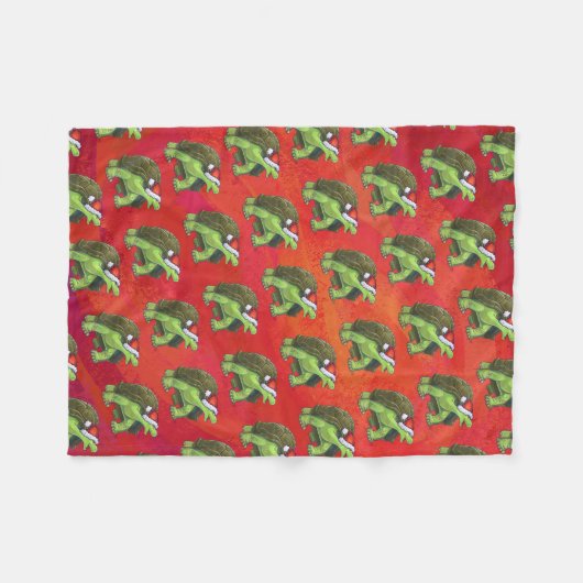 Kerstmis op rood fleece deken (Voorkant (Horizontaal))