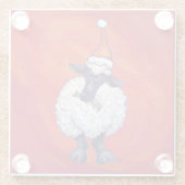 Kerstmis op rood glazen onderzetter (Achterkant)