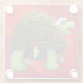 Kerstmis op rood glazen onderzetter (Achterkant)