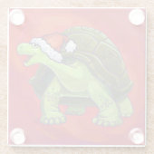 Kerstmis op rood glazen onderzetter (Achterkant)