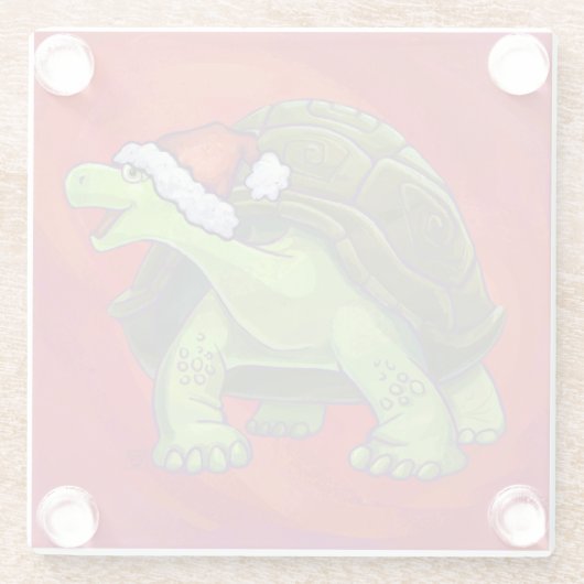 Kerstmis op rood glazen onderzetter (Achterkant)