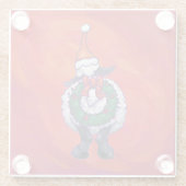 Kerstmis op rood glazen onderzetter (Achterkant)