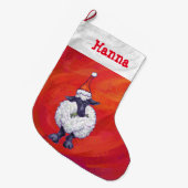 Kerstmis op rood grote kerstsok (Voorkant (Hangend))