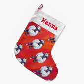 Kerstmis op rood grote kerstsok (Voorkant (Hangend))