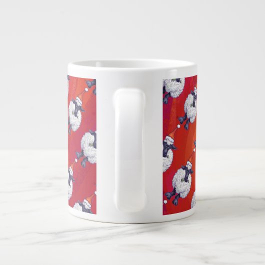 Kerstmis op rood grote koffiekop (Achterkant)