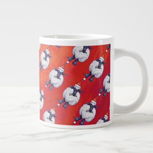 Kerstmis op rood grote koffiekop (Rechts)