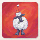 Kerstmis op rood kartonnen onderzetters (Voorkant)