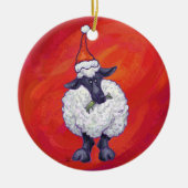 Kerstmis op rood keramisch ornament (Voorkant)