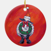 Kerstmis op rood keramisch ornament (Achterkant)