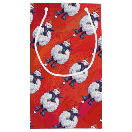 Kerstmis op rood klein cadeauzakje (Achterkant)