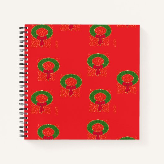 Kerstmis op rood notitieboek (Voorkant)