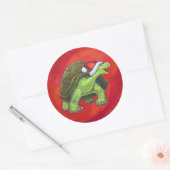 Kerstmis op rood ronde sticker (Envelop)