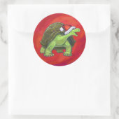 Kerstmis op rood ronde sticker (Tas)
