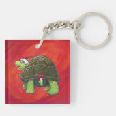 Kerstmis op rood sleutelhanger (Achterkant)