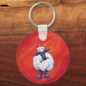 Kerstmis op rood sleutelhanger (Voorkant)