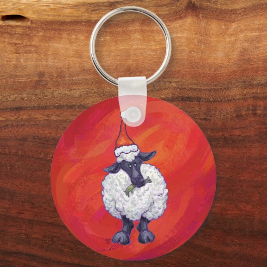 Kerstmis op rood sleutelhanger (Voorkant)