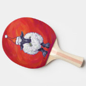 Kerstmis op rood tafeltennisbatje (Zijkant)