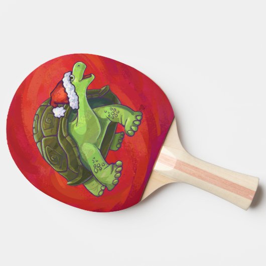 Kerstmis op rood tafeltennisbatje (Zijkant)