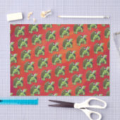 Kerstmis op rood tissuepapier (Craft)