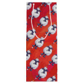 Kerstmis op rood wijn cadeautas (Achterkant)