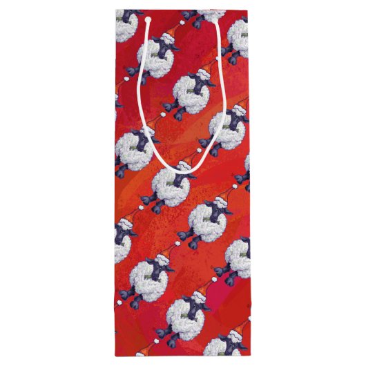 Kerstmis op rood wijn cadeautas (Achterkant)